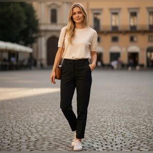 Aritzia Wilfred Black Tapered Trousers Pants Career Minimalist Old Money Size 00